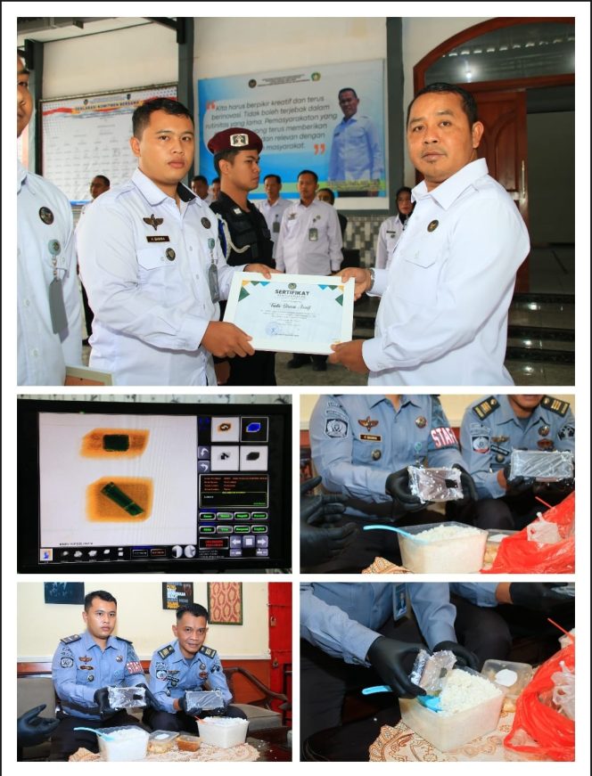 
					Berhasil Menggagalkan Upaya Penyelundupa Handphone, 4 Pegawai Lapas Banyuwangi Dapatkan Penghargaan dari Kalapas