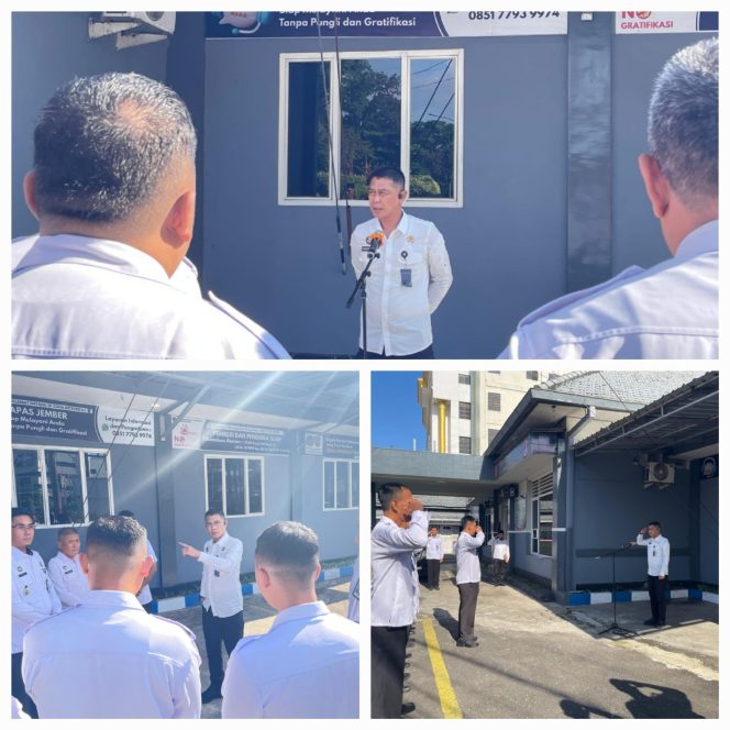 
					Pimpin Apel Pagi, Kalapas Jember Ingatkan: “Jaga Integritas dan Wujudkan Zero Halinar”