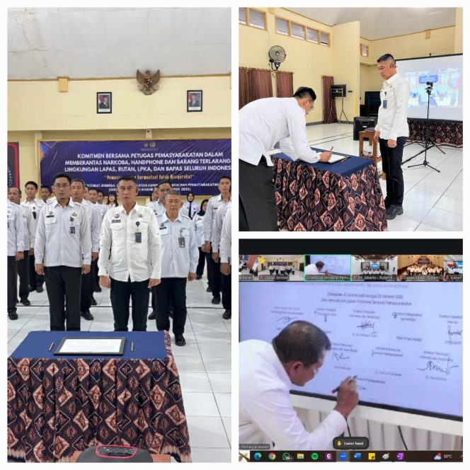 
					Lapas Jember Ikuti Penandatanganan Komitmen Bersama Ditjenpas, Perangi Halinar Didalam Lapas
