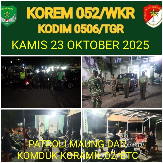 
					Koramil 02/Batuceper Gelar Patroli Bersama Komduk, Wujud Sinergi TNI dan Masyarakat Ciptakan Keamanan Wilayah