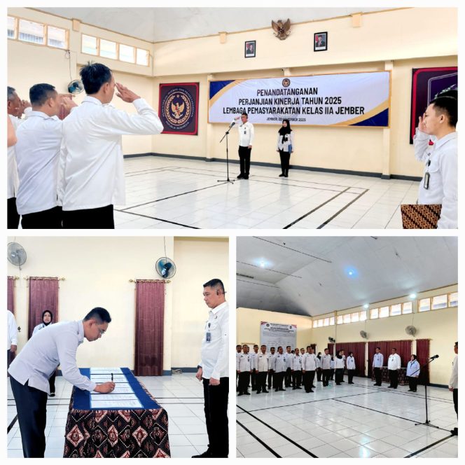 
					Kalapas Jember Pimpin Apel, Tandatangani Perjanjian Kinerja 2025