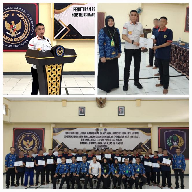 
					Kalapas Jember Beri Sertifikat Kompetensi untuk WBP Berprestasi