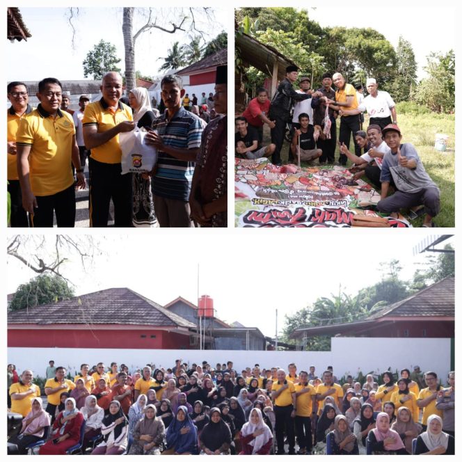 
					Polda Banten Bagikan 150 Paket Sembako dan Daging Sapi Kepada Warga Cibebek