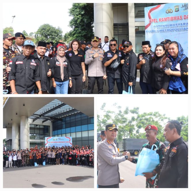 
					Implementasi Jaga Jakarta+, Polres Metro Tangerang Kota Gelar Apel Siaga POTMAS Bersama Ormas*