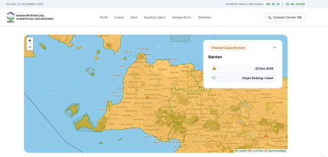 
					BMKG Keluarkan Prakiraan Cuaca 23 Desember 2025, Polda Banten Imbau Warga Waspada
