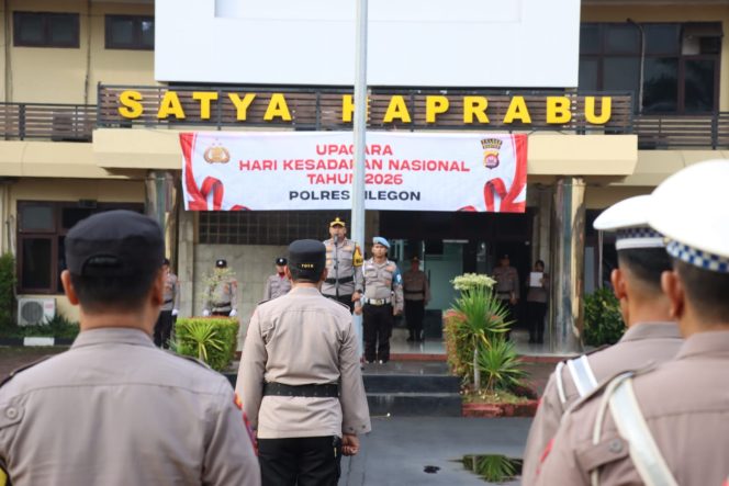 
					Upacara Hari Kesadaran Nasional, Polres Cilegon Perkuat Disiplin dan Loyalitas Personel