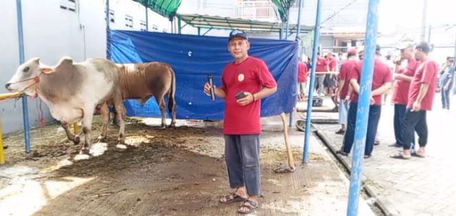 
					Lurah Kutabumi Bersama Binamas Dan Babinsa Tinjau Pelaksanaan Pemotongan Hewan Kurban