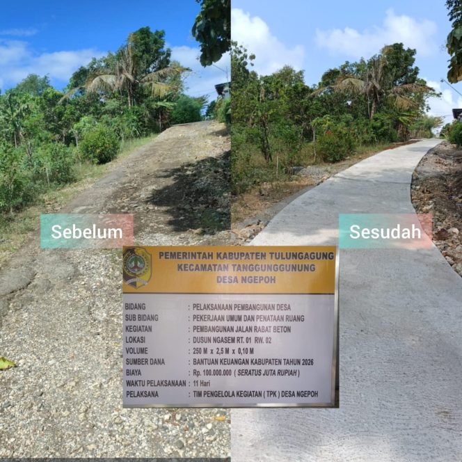 
					Pembangunan Jalan Rabat Beton BK Tahun 2026 Desa Ngepoh Berjalan Lancar