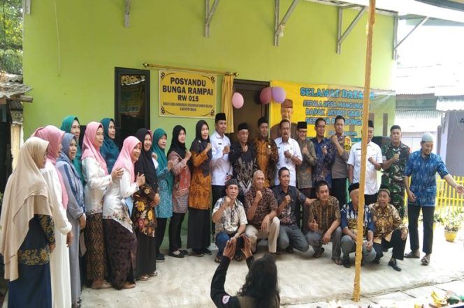 
					Sektretaris Desa Dr Taufik Hidayat meresmikan Gedung Posyandu Bunga Rampai Rw 015 Desa Mangunjaya Kecamatan Tambun Selatan Mempermudah  Akses Pelayanan Kesehatan